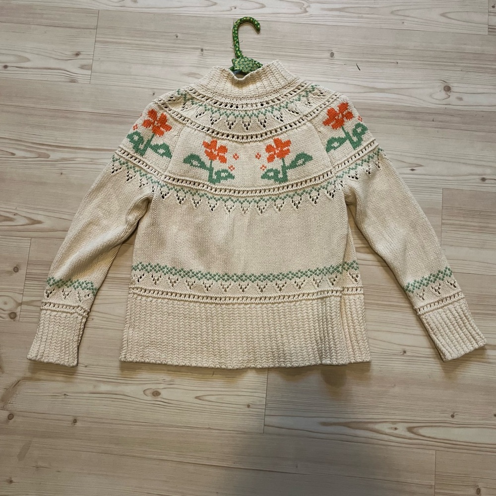 Signature Cotton Fisherman Cardigan Fair Isle Sweater